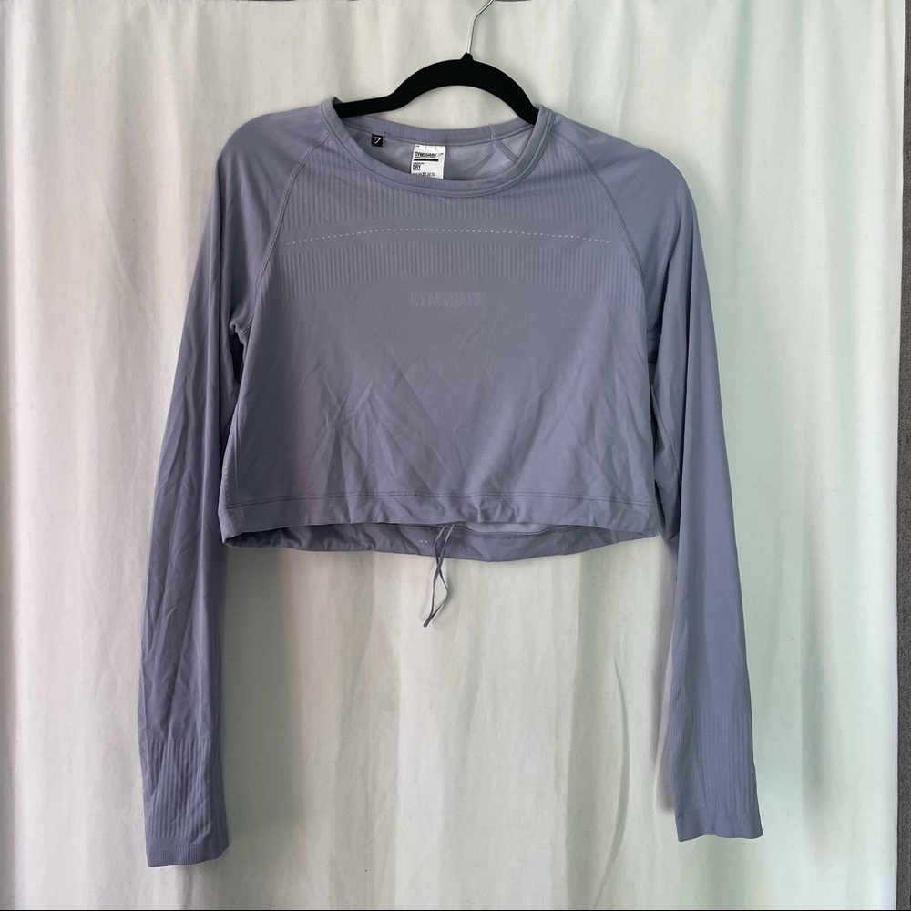 Purple Cropped Gymshark Workout Top